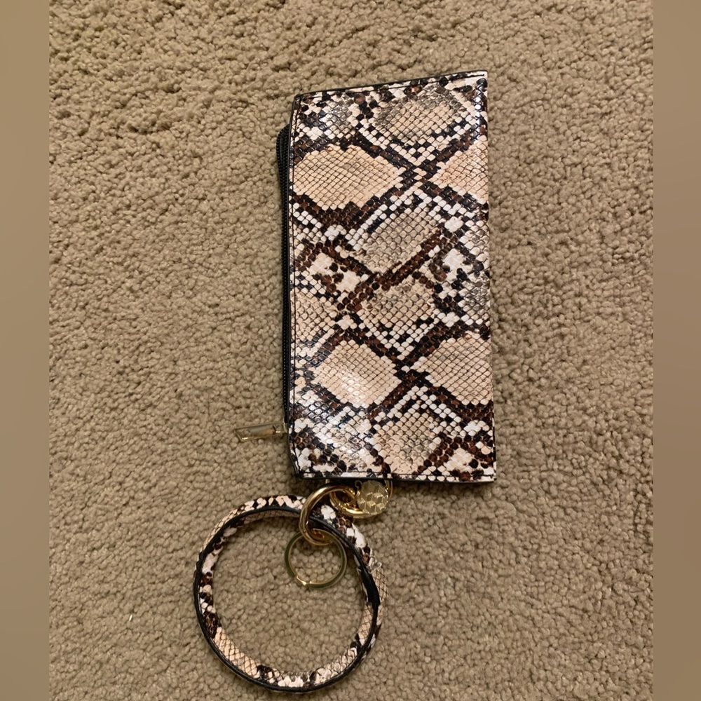 Snakeskin wrist wallet